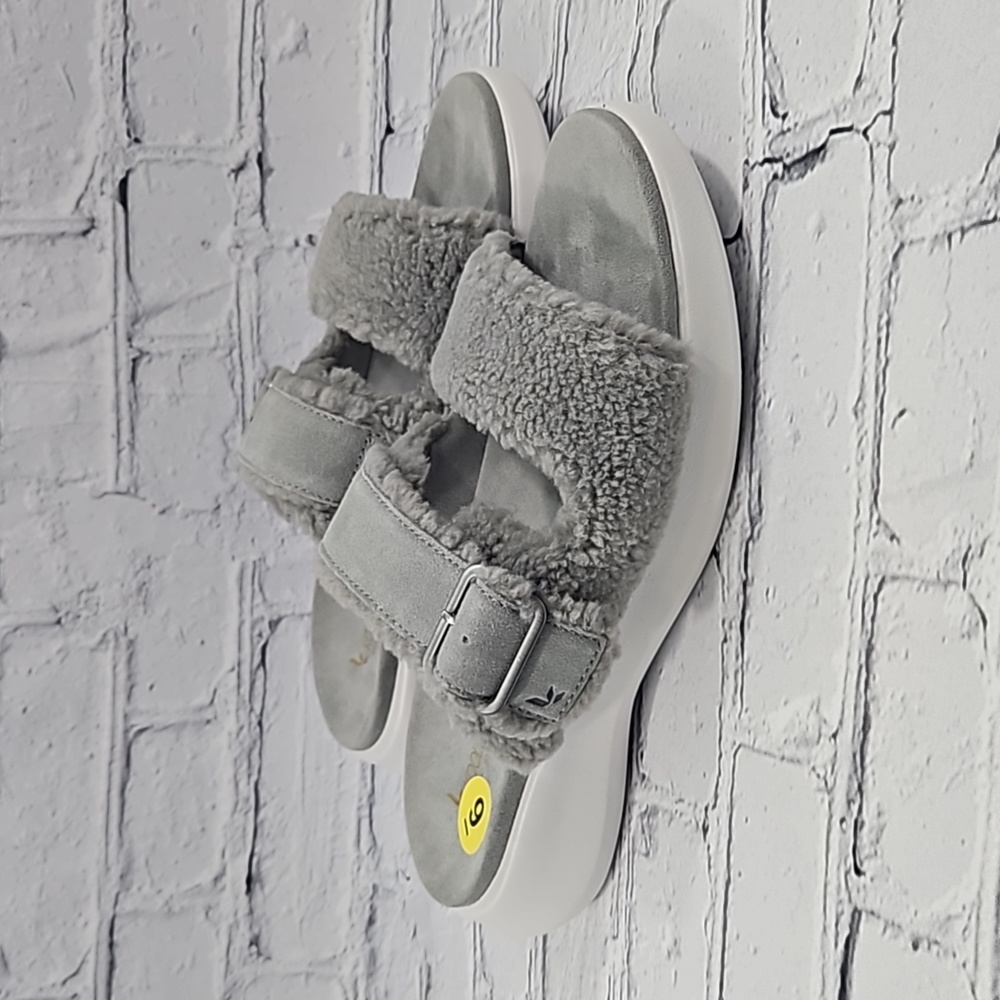 Koolaburra by UGG Pasea Women's Gray Faux Fur Slide Slipper Size 9 NWOT